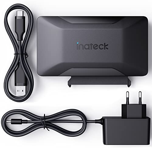 Inateck SATA USB Adapter, USB 3.2 Gen 2 Festplattenadapter für 2.5/3.5 Zoll SSD/HDD, 12V/2A Netzteil im Lieferumfang, bidirektionale Übertragung