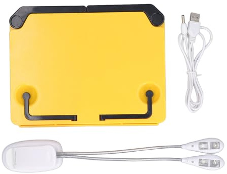 Notenständer-Set, faltbarer Tisch-Notenständer mit LED-Anzeige, Buch-Tablet-Halter für Musiker, Studenten, stabiler ABS-Kunststoffständer mit USB