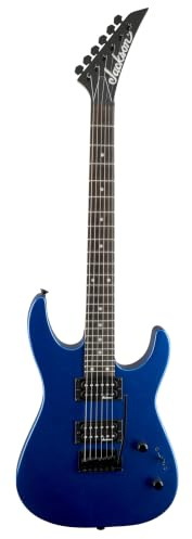 Jackson JS12 Dinky E-Gitarre, Humbucker, Tremolo, Metallic-Blau | Einsteiger-E-Gitarre für Metal, zwei Humbucker mit hoher Ausgangsleistung, Tremolo-Brücke, 24 Bünde, JS-Serie