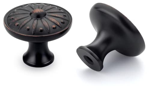LONTAN 4 Stück Schrankknöpfe Vintage Schwarz - Möbelknöpfe Ölgeriebene Bronze - Schubladenknöpfe für Schrank
