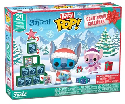Funko Bitty Pop! Countdown Calendar: Lilo & Stitch Holiday - Adventskalender - 24 Tage der Überraschung - Vinyl-Minifigur Zum Sammelns - Mystery Box - Geschenkidee