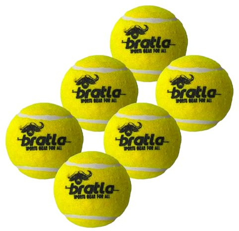 Bratla Pro Tennisbälle für Cricket, leichter Cricketball, Tennisball für Tapeball, Cricketschläger (6 Stück)