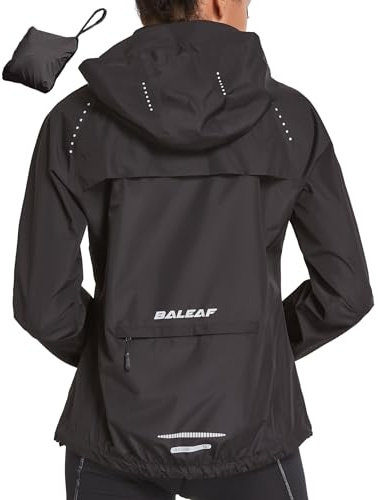 baleaf Fahrradjacke Damen Regenjacke Wasserdicht Atmungsaktiv Wanderjacke Windbreaker Sommerjacke Outdoor Jacken Leichte Windjacke Trekking Regenjacke Radjacke
