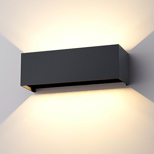 Klighten 30W Außenlampe Außenwandleuchte,3000K Warmweiß,Anthrazit | LED Außenleuchte Innen/Außen,IP65,Aussenlampe Up Down Licht,einstellbarer Abstrahlwinkel