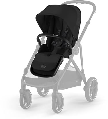 CYBEX Gold Sitzeinheit für Kinderwagen GAZELLE S und e-GAZELLE S, Ab Geburt bis ca. 4 Jahre, Moon Black