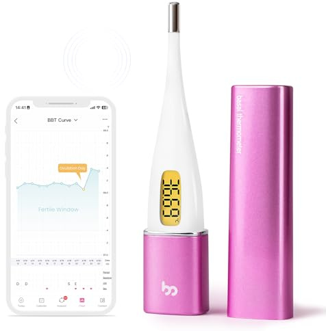 Femometer Vinca II Basalthermometer digitales Bluetooth Fruchtbarkeitsthermometer mit Intelligentes APP (iOS & Android) für Zykluskontrolle Eisprung