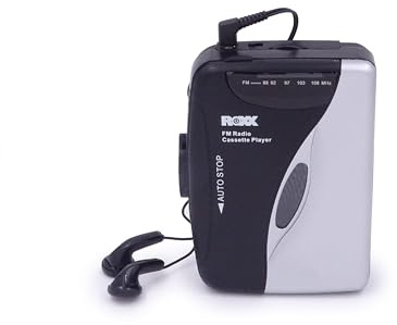 ROXX Tragbarer Kassettenspieler mit Kopfhörern, Kassettenrecorder mit Radio UKW, PCP 300 Kassettenplayer