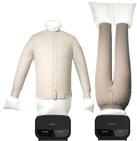 Cecotec Schaufensterpuppe zum Bügeln und Trocknen IronHero 1200 Mannequin Dry. 1200 W, entfernt Falten und desodoriert, 2in1: Hemd und Hose, Autonomie 180 Min., Touch-Steuerung, Timer.