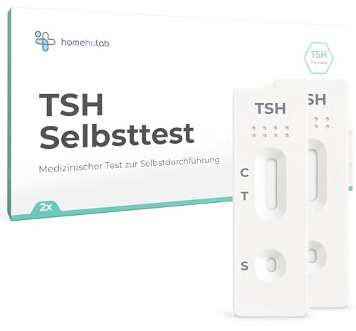 2x Schilddrüsenunterfunktion Test (TSH) einfacher Selbsttest bei Symptomen wie Müdigkeit oder Kälteempfinden für zuhause ohne Labor mit sofortigem Ergebnis Weiß