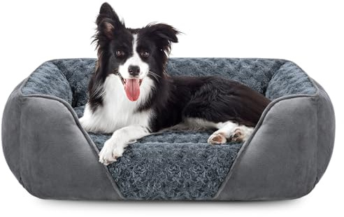 JOEJOY Hundebett Mittelgroße Hunde, Hundekorb Flauschig Waschbar, rutschfest Anti-Angst Hundebetten, Hundekörbchen für Mittlere und Große Hunde und Katzen, 76x61x23cm