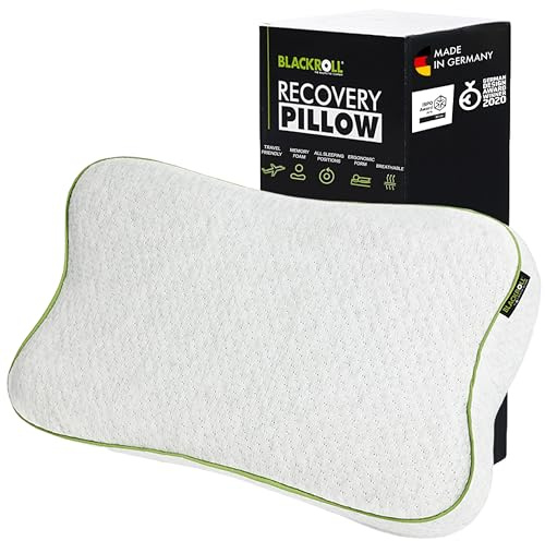 BLACKROLL® Recovery Pillow (50 x 30 cm), Kopfkissen für erholsamen Schlaf, ergonomisches Kissen mit Travel Bag für Reisen, Nackenkissen aus Viscose Memory Schaum, Made in Germany