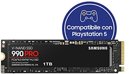 Samsung 990 PRO NVMe M.2 SSD , 1 TB, PCIe 4.0, 7.450 MB/s Lesen, 6.900 MB/s Schreiben, Interne SSD für Gaming und Videobearbeitung, Schwarz, MZ-V9P1T0BW