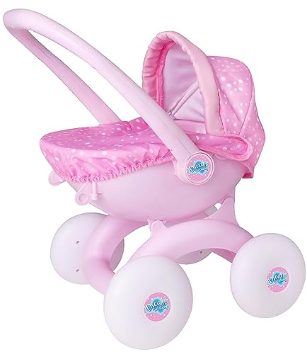 Dream Creations 4 in 1 My First Pram 4 Austauschbare Modi Puppenwagen, Puppenwagen, Babytragetasche, Reisesitz | Kinderwagen & Kinderwagen Spielzeug für Kinder Jungen & Mädchen ab 18 Monaten