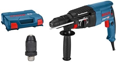 Bosch Professional Bohrhammer GBH 2-26 F (Leistung 830 Watt, Wechselfutter SDS-plus, inkl. Zusatzhandgriff, Tiefenanschlag, Maschinentuch, Schnellwechselbohrfutter, Handwerkoffer)