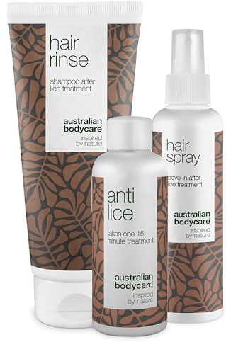 Kopfläuse-Set mit Teebaumöl - Ultimative Lösung gegen Läuse- und Nissenbefall mit Haarspülung, Haarspray und Anti-Läusebehandlung - Geeignet für alle Haartypen