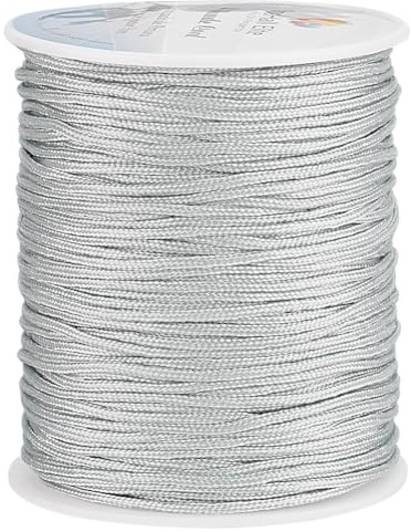 PH PandaHall 1,5 mm geflochtene Nylonschnur, 91,4 m lang, für Fenster, Römerrollen, Reparatur, Gartenarbeit, Pflanzen, chinesische Knotenperlen, graugrün