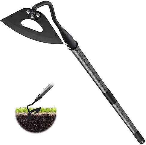 Gartenhacke, Gartenhacke mit stiel 140 cm, Gehärtete Hohlhacke Unkrauthacke zum Jäten, Lösen von Boden, Graben, Pflanzen, Rillen, Praktisches Unkraut Entferner Gerät Gartenwerkzeug