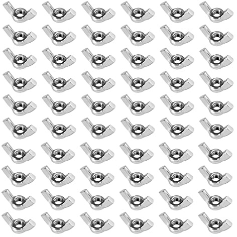 QIMEI-SHOP 80 Stück Flügelmuttern M6 DIN 315 A2 Edelstahl Rostfreie Wing Nuts Schmetterlingsmutter Handschraub für Heimwerker DIY Garten Möbel Fahrradreparatur