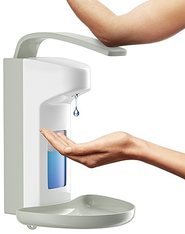 RDJ-DISPENSER Eurospender, Seifenspender Wandmontage,Desinfektionsspender Aluminium und Handseife,Seifenspender weiß, Duschgel Spender, 500 ML