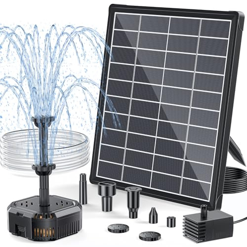 POPOSOAP 6,5W Solarbrunnen mit Filter für stabilen Tagesbetrieb | Solar Springbrunnen für außen, Kompakte Filterbox für kleinen Teich, Vogelbad oder Aquarium