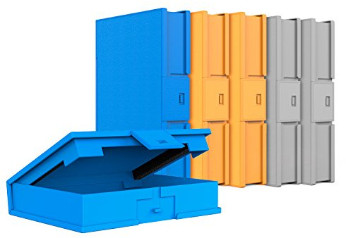 Inateck 3,5HDD Festplatten Schutzhülle, Festplattentasche, stoßfest, staubgeschützt, antistatisch, Lagerhüllen für 3,5 HDD, 6er Pack, Orange/Blau/Grau (HPF x6)