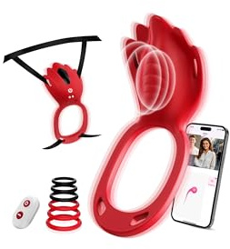 Tagnaff BDSM Sex Spielzeug für die Paare Frau Männer Extrem Sex, KI-Dialog Vibratorensets für Frauen Klitoris, mit Pornospiel-App, 6Penisring, Leise Butterfly Vibrator Sex Toys,9 Vibration für Frauen