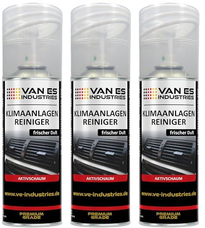VE-INDUSTRIES Klimaanlagenreiniger 3X 400ml Spray mit 60cm Sonde Aktivschaum Reiniger