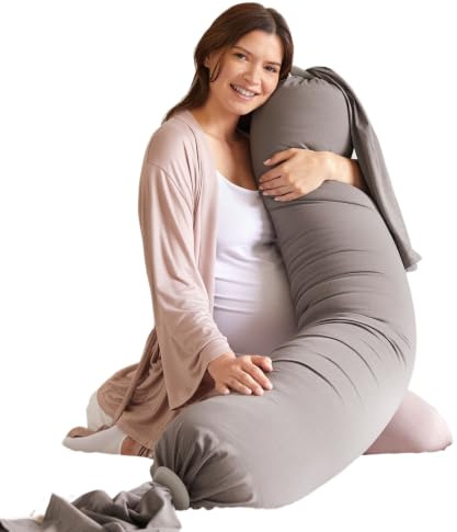 bbhugme® Schwangerschaftskissen™, das preisgekrönte Schwangerschafts- & Stillkissen & Ganzkörper-Stützkissen - Stein