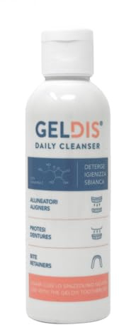 GELDIS Daily Cleanser - Zahnspangenreiniger, Zahnprothesen Reiniger, Zahnschiene Reinigung, Täglicher Reinigungsgel für die Hygiene von - Transparenten Masken, Zahnspangen (100 ml - 1 Stück)