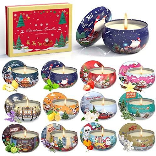 Primevolve Duftkerzen Geschenkset 12 Stück 2.5 OZ，Geburtstagsgeschenk für, Geschenke für ，Personalisierte Geschenke für Weihnachten,Jahrestag, Bad, Yoga, Kleine Geschenke für