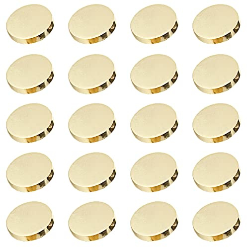 Metallknopf Flache Hohe Metallknöpfe Hemd Anzug Hose Taste Klage Mantel Knopf 10mm Goldene Jeansknöpfe Runde Nähen Taste, 20 Stück für Herren- Und Damenhemden, Hosen, Jacken, Knöpfe (Hellgold, 10mm)