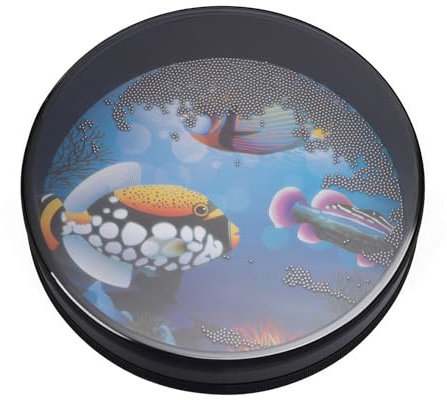 25cm Ozeantrommel Ocean Drum Wellentrommel Percussion Drum Musikinstrument Percussion mit Stahlkugeln Gefüllt 5cm Dicke (Typ 2)