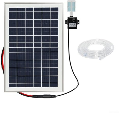 URPIZY 10W 9V Solar Teichpumpe Mit Filter 5V Zirkulierende Filtration Sauerstoff Tauchpumpe Für Fischteich Aquarium Wasserbehälter Mit 2M Schlauch, Solarpumpe Filter, Teichpumpe Solar