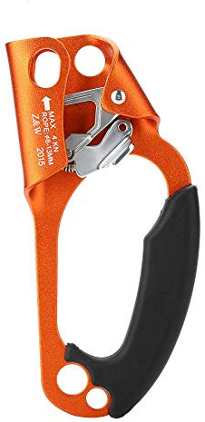 Tbest Handsteigklemme Ascender Seilklemme Klettern Rechte Hand Ascender Kletterhand Klettergriff rechts für 8mm-13mm Seil rechtshändige Kletterausrüstung-grün/orange/grau