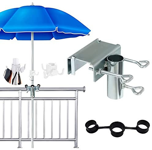RURIZHONGTIAN Sonnenschirmhalter Balkongeländer,Sonnenschirm Halterung Balkon,Balkon Schirmhalterung Ø25-38mm,Schirmhalterung Balkongeländer Einstellbar,Geeignet für maximale Breite 5cm
