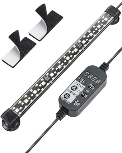 Pawfly 30 cm Aquarium Beleuchtung LED Beleuchtung mit vollem Spektrum Brillant Weiß Blau Rot Grün Lichter LEDs mit D/N Modus Effekte Timer und einstellbare Helligkeit für Süßwasser Aquarien