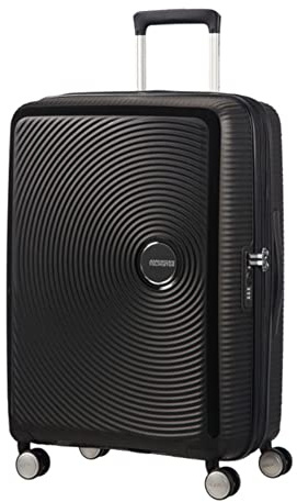 American Tourister Soundbox - Spinner M Erweiterbar Koffer, 67 cm, 71.5/81 L, Schwarz (Bass Black)