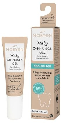 MABYEN Baby Zahnungsgel Säuglinge 10ml | Zahnfleisch Gel mit pflegenden Inhaltsstoffen - Ohne Alkohol - ab der Geburt - Zahnungshilfe Baby für beanspruchtes Zahnfleisch - SOS-Pflege beim Zahnen