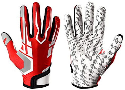 VGEBY Baseball-Schlaghandschuhe High Grip Sports Receiver Handschuh Schützende rutschfeste American Football-Handschuhe für Jugendliche und Erwachsene