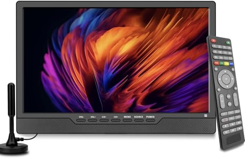 KCR 14 Zoll LED HD TV, kleiner Fernseher mit HDMI-Eingang, eingebauter digitaler Tuner/HDMI/USB/DC-12IN für Schlafzimmer, Küche, Wohnmobil – inklusive Fernbedienung