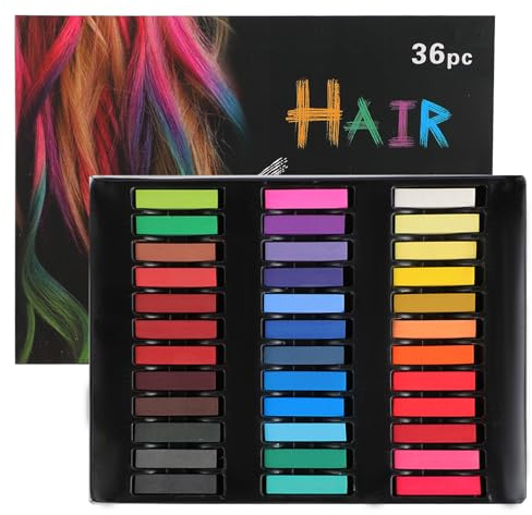 Weiche Pastellfarben 36 Farben – Softpastellkreide Set für Künstler, Ideal als Tafelkreide Bunt & Haarkreide für Kinder – Perfekt zum Zeichnen, Malen, kreative Projekte & temporäre Haarfärbung.
