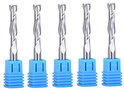 CNC fräser,schaftfräser,fräser 6mm schaft,6mm Schnittdurchmesser,32mm Schnittlänge, Upcut 2 Flöten Router Bit zum Schneiden von Holz,Packung 5