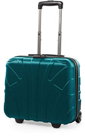 suitline - Pilotentrolley Hartschale, Business Trolley, Kabinengepäck, Handgepäck Trolley, Pilotenkoffer, Bordcase, Bordgepäck, TSA, ABS, 2 Rollen, Aqua Grün
