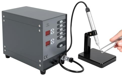 600A WIG Punktschweißgerät, Schweißgerät mit LCD Display, Argon Lichtbogenschweißgerät Welding Machine für Schmuck, Metall, Elektronik Reparatur, 220V EU Stecker