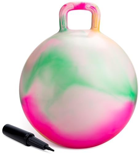 U&C Planet 55 cm Hüpfball für Kinder von 7 bis 12 Jahren mit Pumpe
