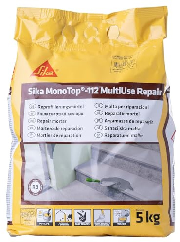 Sika – Universalmörtel – Sika MonoTop 112 MultiUse Repair - Grau – Ideal für Betonreparatur - Für Außenanwendungen – Einfache Verarbeitung – 5 kg