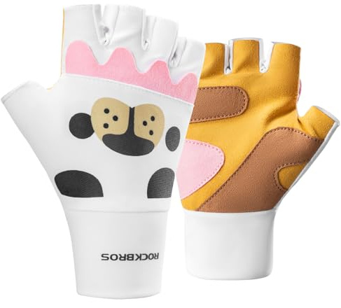 ROCKBROS Kinder Fingerlose Handschuhe, Halbfinger Fahrradhandschuhe | Rutschfest Sporthandschuhe für Jungen Mädchen Scooter Fahrrad