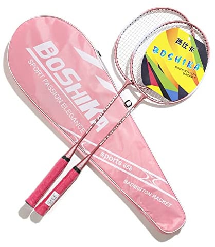 2 Stück Badminton Set Carbon Profi Badmintonschläger Leichtgewicht Badminton Schläger Federballschläger Set für Training Mit Tragetasche