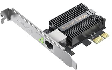 BrosTrend 5Gb Netzwerkkarte PC mit Extra Low Profile, LAN Karte für Windows | Lifetime-Schutz, 5 Gbit/s PCIe Network Card für PC Windows 11/10, Windows Server 2022, Gigabit PCI Express Netzwerkadapter