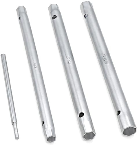 DAKCOS Rohrsteckschlüsselsatz 4-tlg. Metrisch 8x9mm-10x11mm-12x13mm inkl. Drehdorn, mattiert, für Spüle, Wasserhahn Installation und Reparatur
